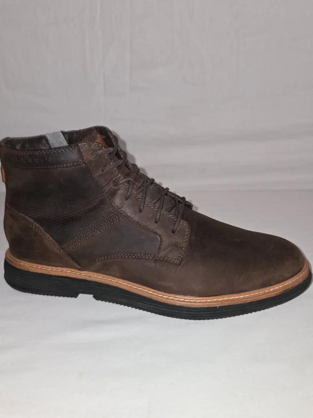 Mark Nason Parallux-Ando Brown Oiled Leather Lace Up Side Zip Chukka Boots 11.5